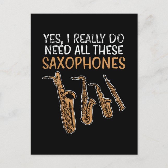 Saxophone Types Postkarte (Vorderseite)