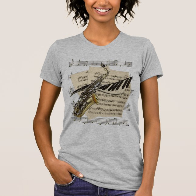 Saxophone-u. Klavier-Musik-T-Shirts T-Shirt (Vorderseite)