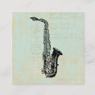 Saxophone Vintage Grüne Musik Kunst Begleitkarte