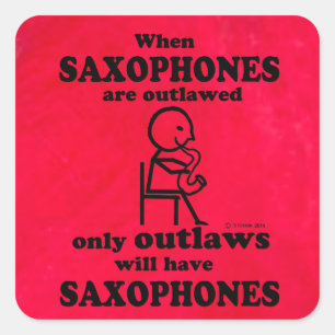 Saxophones-Aufkleber Quadratischer Aufkleber
