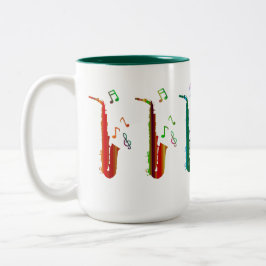saxophones & "notes musicales" Mug à deux tons, 15