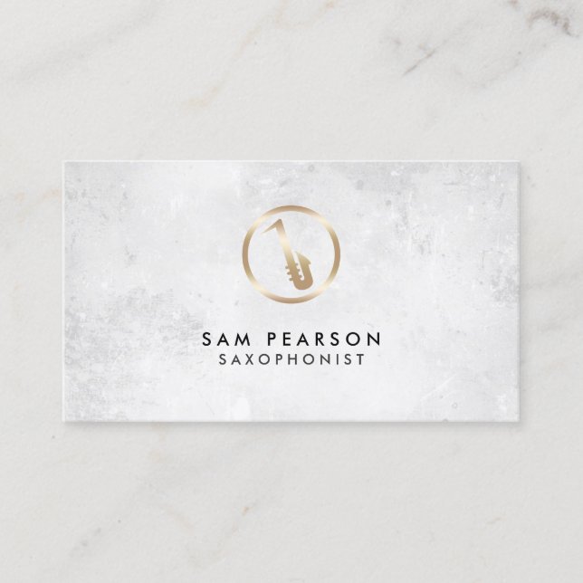 Saxophonist Gold Saxophon Icon Business Card Visitenkarte (Vorderseite)
