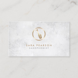 Saxophonist Gold Saxophon Icon Business Card Visitenkarte