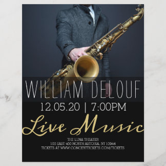 Saxophonist Live Music Saxophon Concept Flyer