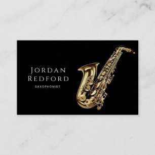 Saxophonist Musician Music Teacher Black Visitenkarte