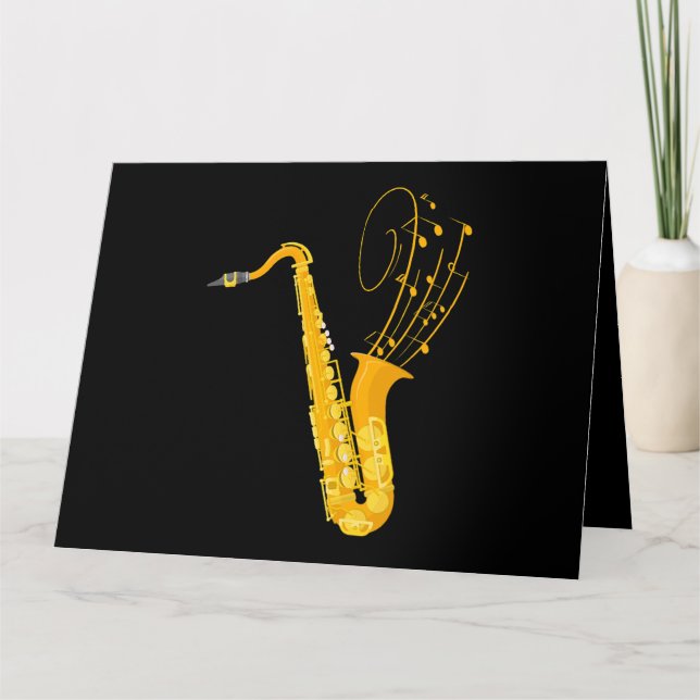 Saxophonist Musiknotens Jazz Musiker Saxophon Karte (Vorderseite)