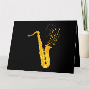 Saxophonist Musiknotens Jazz Musiker Saxophon Karte