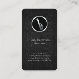 Saxophonist Saxophone Icon Grunge BusinessCard Visitenkarte