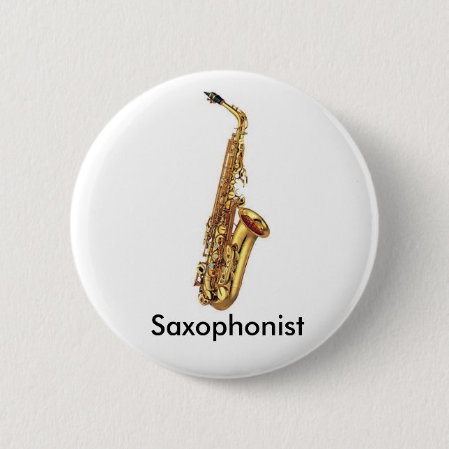 Saxophonknopf Button (Vorderseite)