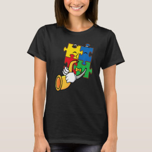 Saxophonspieler Autismus-Bewusstsein Puzzle Saxoph T-Shirt