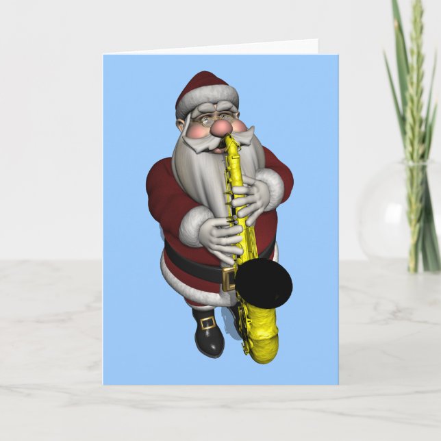 Saxophonspieler Feiertagskarte (Vorderseite)