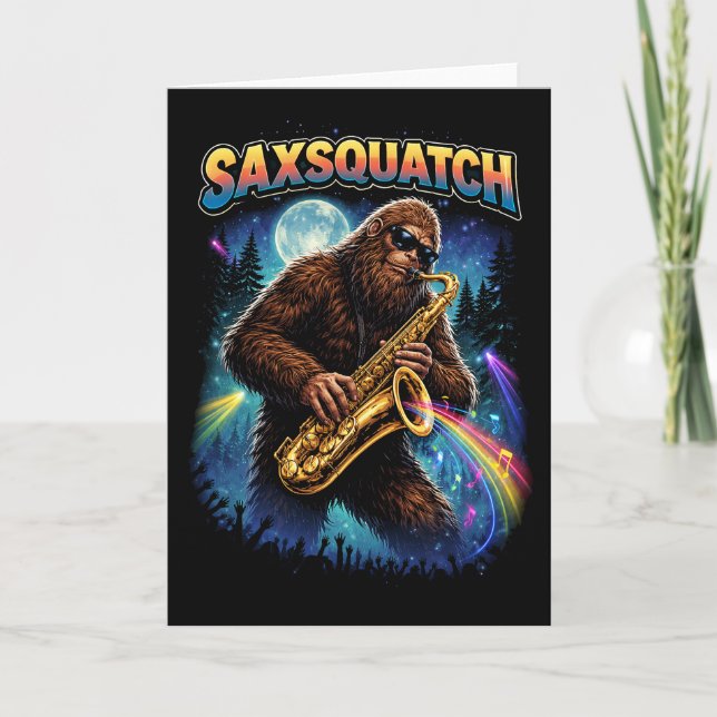 Saxsquatch Feiertagskarte (Vorderseite)