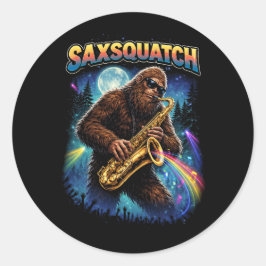 Saxsquatch Runder Aufkleber