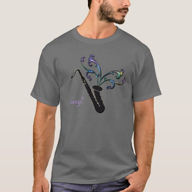 Saxy ! T-shirt frais de joueur de saxophone (Devant)
