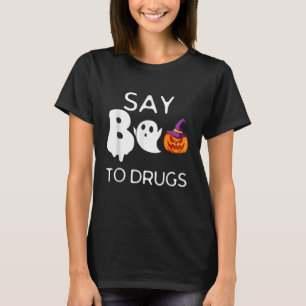 Say Boo zu Drogen Halloween Red Ribbon Week Awaren T-Shirt