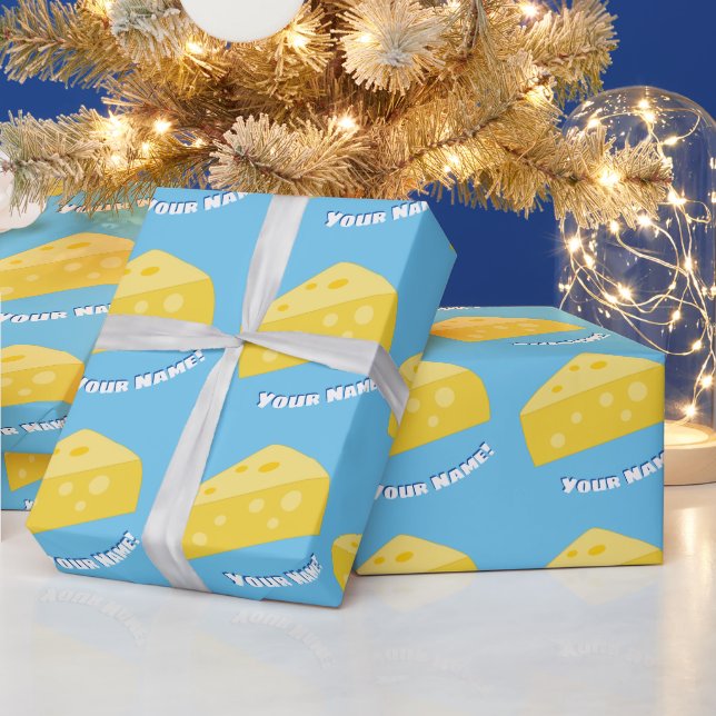 Say Chee mit Funny Food & Individuelle Name Muster Geschenkpapier (Feiertage)