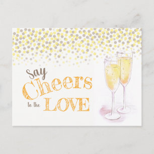 Say cheers Brautparty Wein Champagne Degustation Postkarte