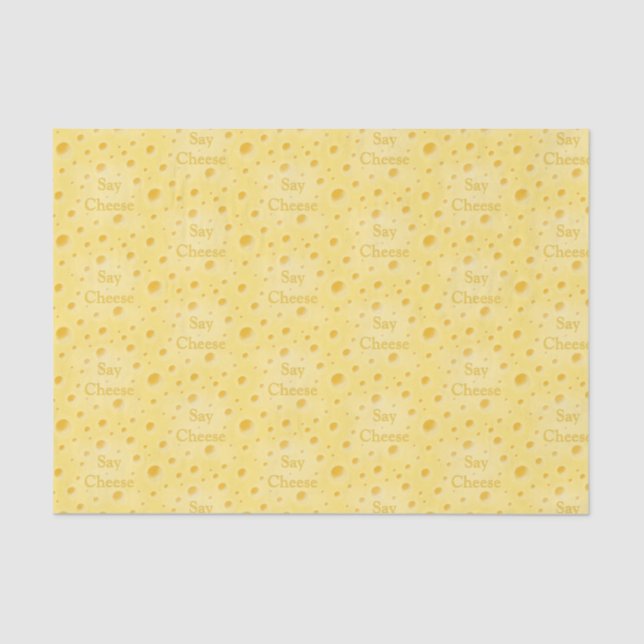 "Say Cheese" Holey Swiss Cheese Customizable Seidenpapier (Vorderseite)