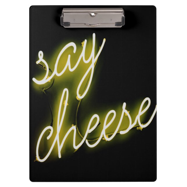Say Cheese Neon Lights Klemmbrett (Vorderseite)