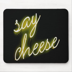 Say Cheese Neon Lights Mousepad
