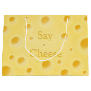"Say Cheese" Niedlichen Kutomizierbarer Holey Gelb Große Geschenktüte