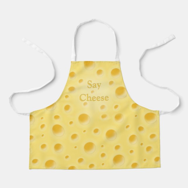 "Say Cheese" Niedlicher, kutomizierbarer Gelbholzk Schürze (Vorderseite)