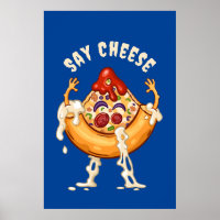 Say Cheese Pizza Slice Cartoon Charakter
