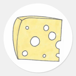 SAY CHEESE Swiss Cheese Holes Wedge Feinschmecker Runder Aufkleber