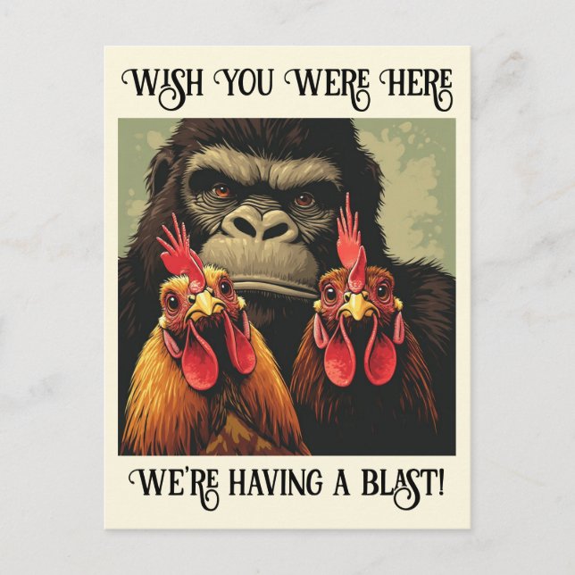 “Say Cheesy” Cheesy Chicken Postkarte (Vorderseite)