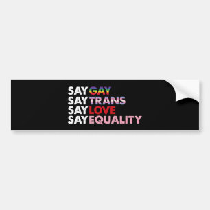 Say Gay Say Trans Say Liebe sagt Gleichberechtigun Autoaufkleber