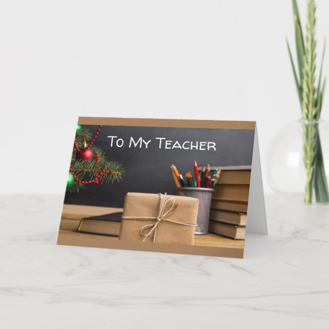 SAY MERRY CHRISTMAS LEHRER MIT CHALKBOARD KARTE (Vorderseite)