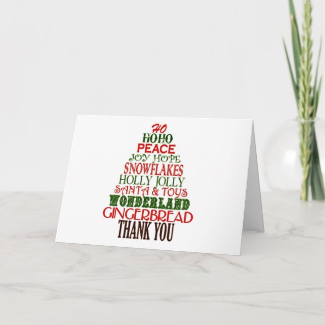 SAY MERRY CHRISTMAS TEACHER & DANK YOU CARD KARTE (Vorderseite)