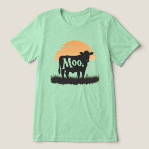 Say Moo — Niedliche Kuh-Silhouette Tri-Blend Shirt