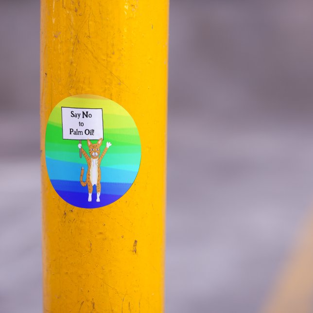 Say no to palm oil Eco Runder Aufkleber (Von Creator hochgeladen)