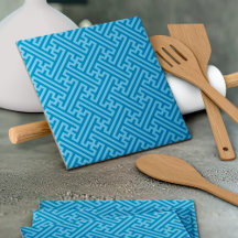 Sayagata Muster, Japanisch, Blau und Baby Blue