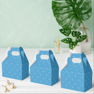 Sayagata Muster, Japanisch, Blau und Baby Blue Geschenkschachtel