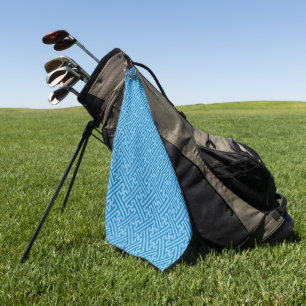 Sayagata Muster, Japanisch, Blau und Baby Blue Golfhandtuch