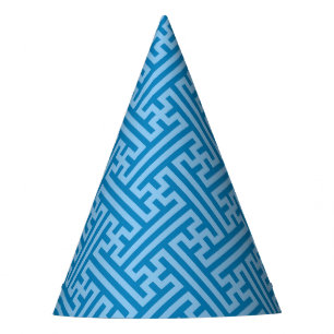 Sayagata Muster, Japanisch, Blau und Baby Blue Partyhütchen
