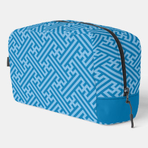 Sayagata Muster, Japanisch, Blau und Baby Blue Waschbeutel