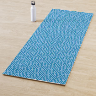 Sayagata-Muster, Japanisch, Blau und Babyblau Yogamatte