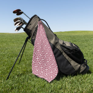 Sayagata Muster, Japanisch, Burgund und Weiß Golfhandtuch