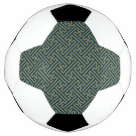 Sayagata Muster, Japanisch, Gold und Navy Blue Fußball