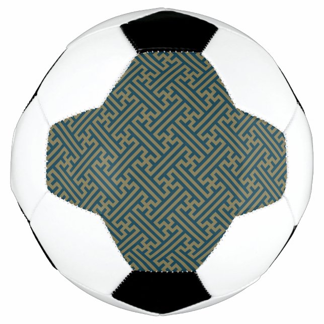 Sayagata Muster, Japanisch, Gold und Navy Blue Fußball (Vorderseite)