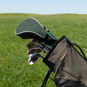 Sayagata Muster, Japanisch, Gold und Navy Blue Golf Headcover