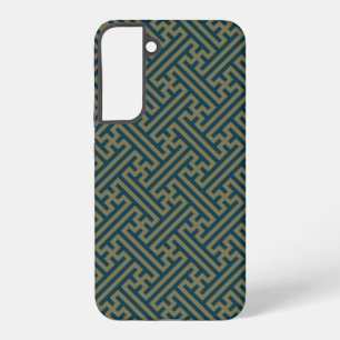 Sayagata Muster, Japanisch, Gold und Navy Blue Samsung Galaxy Hülle