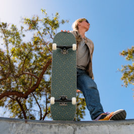 Sayagata Muster, Japanisch, Gold und Navy Blue Skateboard