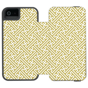 Sayagata Muster, Japanisch, Gold und Weiß Incipio Watson™ iPhone 5 Geldbörsen Hülle