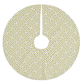 Sayagata Muster, Japanisch, Gold und Weiß Polyester Weihnachtsbaumdecke