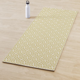 Sayagata Muster, Japanisch, Gold und Weiß Yogamatte