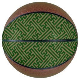 Sayagata-Muster, Japanisch, Grün und Gold Basketball